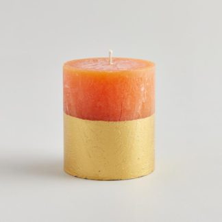 Orange & Cinnamon Half Dipped Pillar Candle