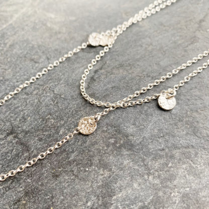 Sterling Silver Textured Circle Necklace