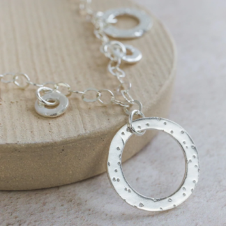 Sterling Silver Large Circles Necklace
