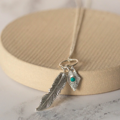 Sterling Silver Large Feather Necklace
