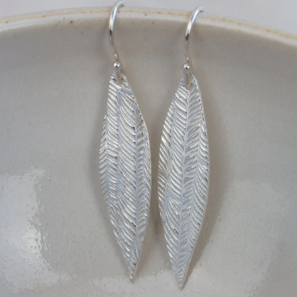 Sterling Silver Textured Palm Earrings