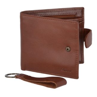 Leather Wallet & Keyring Gift Set - Chestnut